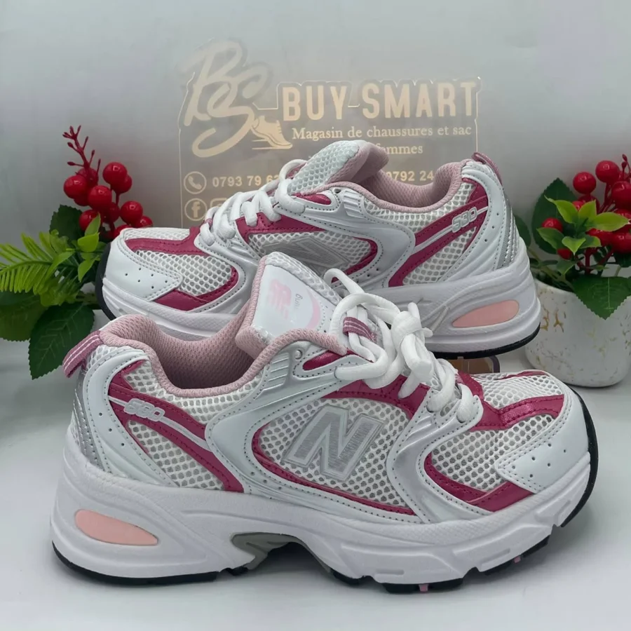 Basket NB530 Blanc rose fushia — Boutique BS